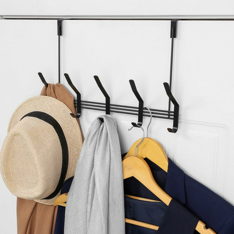 Over The Door Hook, Stainless Steel Heavy Duty Door Hanger for Coats Robes  Hats Clothes Towels, Hanging Towel Rack Organizer, Easy Install Space