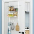 thumbnail image 1 of Over The Door Hooks with 2 Baskets and 5 Hooks, iMounTEK Door Towel Rack Hanger, No Drilling Over The Door Organizer for Bathroom Kitchen Bedroom-White, 1 of 7