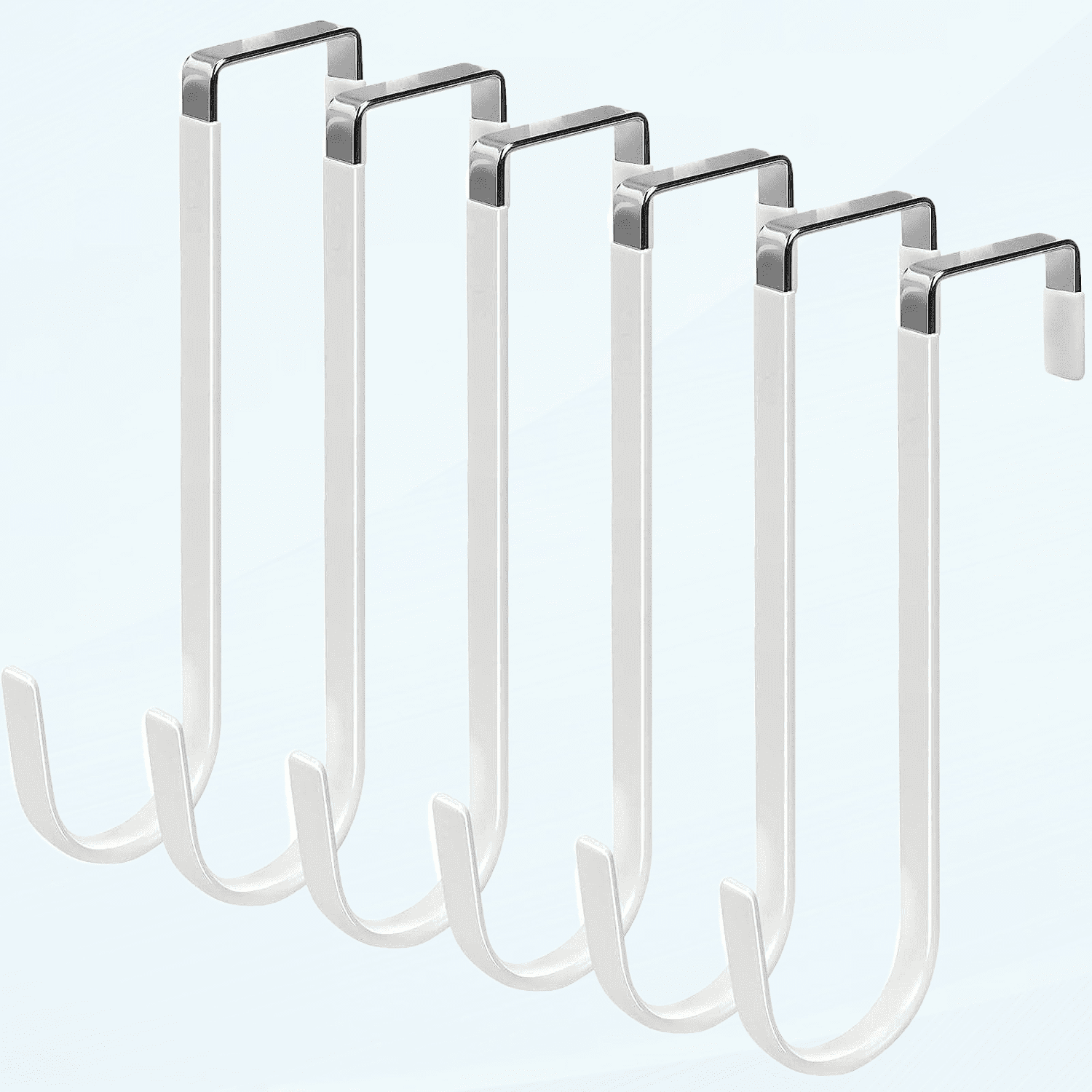Over The Door Hooks, 6 Pack Upgraded Long Door Hangers Hooks with