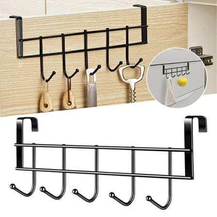 Over The Door Hooks - 6-Prong Hanger for Bathroom, Closet, and Bedroom - Space Saving Towel, Robe, and Clothes Storage Holder