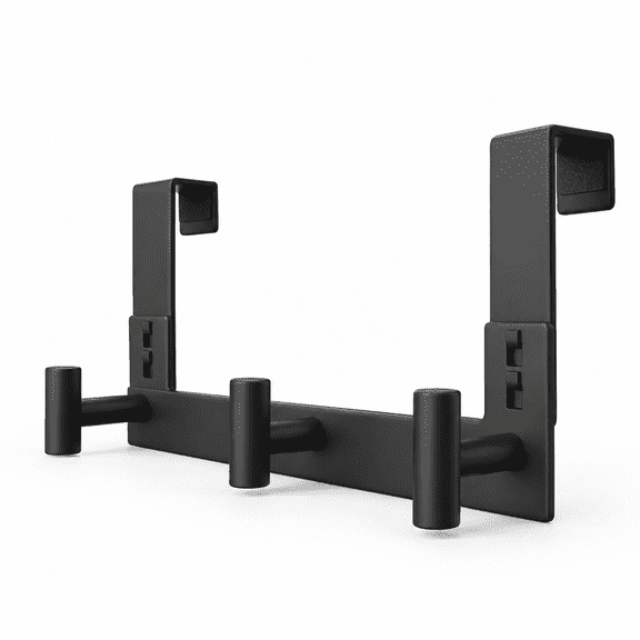 Over The Door Hooks Coat Rack Heavy Duty Towel Clothes Hanger For Bathroom Liveroom Kitchen (3 Hook Fits 1-3/4'' Thick)