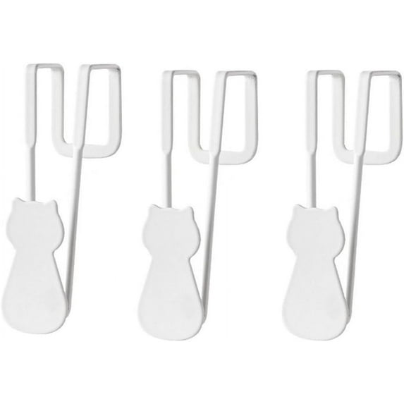 Over The Door Hooks Cute Cat Design Cabinet Hangers Hooks Heavy Duty Organizer Hooks for Living Room, Bathroom, Bedroom, Kitchen(A,White)