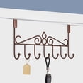 thumbnail image 1 of Over The Door Hooks, Door Hanger Hooks for Hanging, Over The Door Towel Racks for Bathroom, Coat Rack Door Towel Hanger Towel Hooks (16.7 in, Brown), 1 of 7