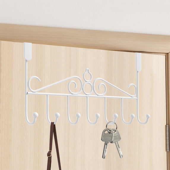 Over The Door Hooks, Door Hanger Hooks for Hanging, Over The Door Towel Racks for Bathroom, Coat Rack Door Towel Hanger Towel Hooks (16.7 in, White)