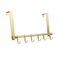 thumbnail image 1 of Over The Door Hooks Door Hanger, Moving 6-Hooks Over Door Coat Rack for Hanging, Aluminum Heavy Duty Door Organizer for Towel Robe Hat Bag (Gold), 1 of 5