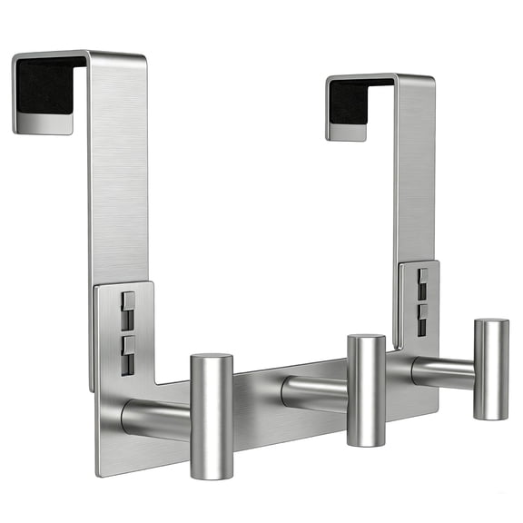 Over The Door Hooks Fits 1-3/4" Thick No Drill For Closet Bathroom Bedroom Organization Hanger Coat Towel Robe (3 T-hooks)
