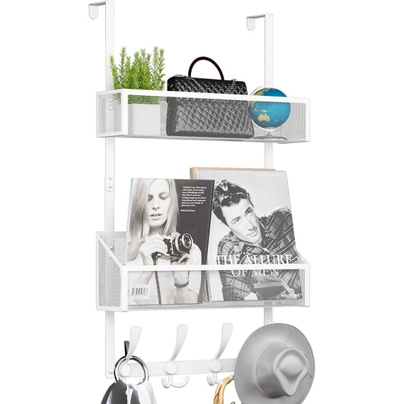 Over The Door Hooks Organizer, 3-Tier Coat Rack Storage Hanger, Towel ...