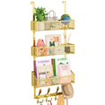 thumbnail image 1 of Over The Door Hooks Organizer  Coat Rack Storage Hanger Towel Of For Bathroom Bedroom Kitchen Office (gold 4-tier), 1 of 8