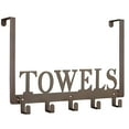 thumbnail image 1 of Over The Door Hooks - Towel Holder for Bathroom, Bedroom, Kitchen & Pool - Sandblasted Black Metal Wall Mount, 1 of 6