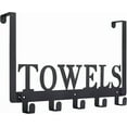 thumbnail image 1 of Over The Door Hooks - Towel Holder for Bathroom, Bedroom, Kitchen & Pool - Sandblasted Black Metal Wall Mount, 1 of 5