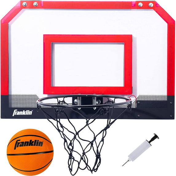 Over The Door Indoor LED Basketball Hoops-Steel Rim Mini Basket-Includes Ball and Pump-Light Up Backboard