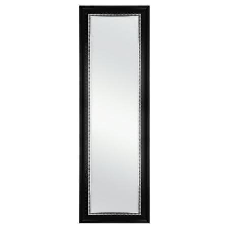 Over-The-Door Mirror, Black With Pewter, 17" X 53"