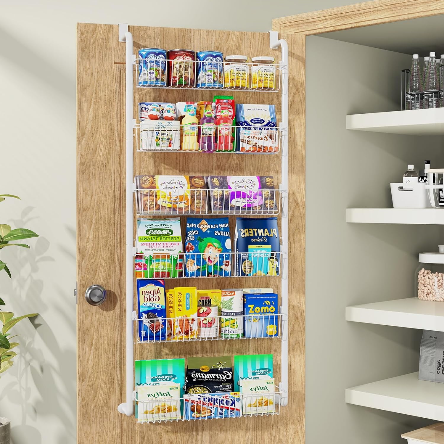 Over The Door Pantry Organizer, 8-Tier Pantry Organization and Storage ...