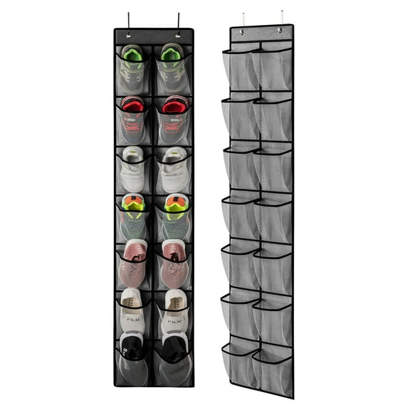 Over The Door Shoe Organizer 2 Pack,Mesh Pockets Hanging Shoe Rack Over The Door,Shoe Storage Closet