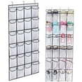 Over The Door Shoe Organizer, 24 Pockets Hanging Storage, 3 Hooks