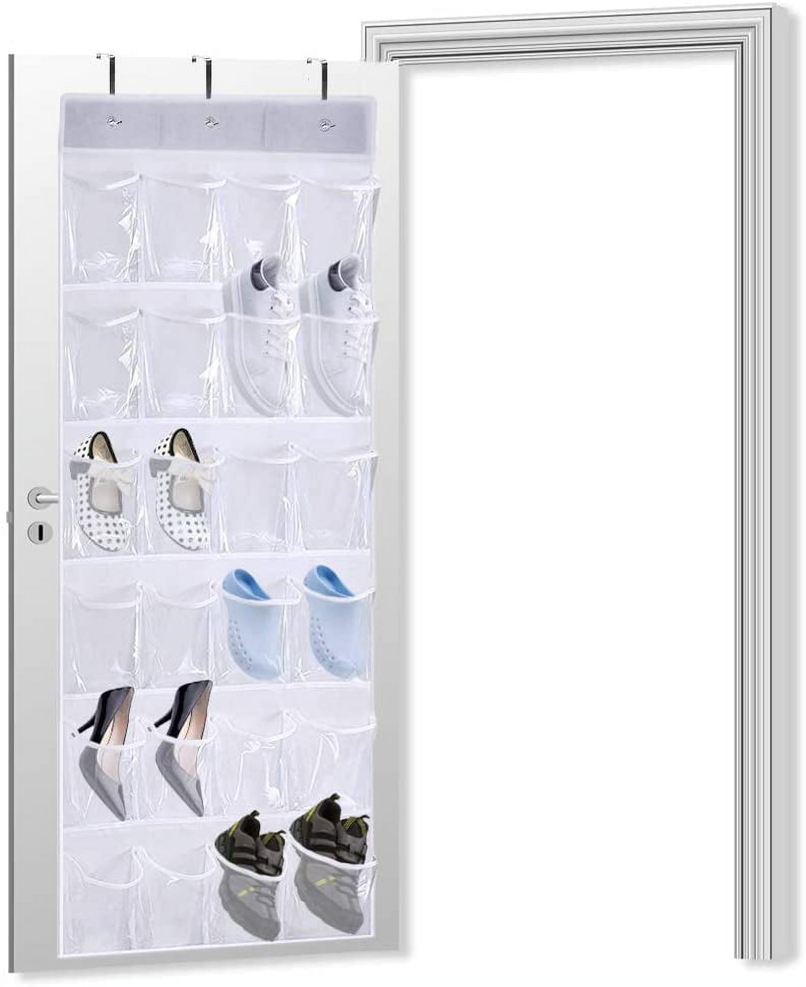 Over The Door Shoe Organizer, Clear Hanging Shoe Bag Closet Organizer