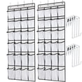thumbnail image 1 of Over The Door Shoe Organizer Hanging Shoe Rack 2 Pack with 24 Mesh Large Pockets White, 1 of 7