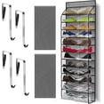 thumbnail image 1 of Over The Door Shoe Organizer with 12 Large Breathable Pockets - Durable Hanging Storage for the Entire Family's Shoes (Black), 1 of 6
