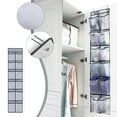 thumbnail image 1 of Over The Door Shoe Rack Organizer with 12 Mesh Pockets, 146x32cm Non-Woven Storage for Closet, Holds Sneakers Heels or Bathroom Essentials, 1 of 7