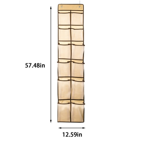 Over The Door Shoe Rack for Door with 12 Large Mesh Pockets Fitted Hanging Shoe Organizer Sturdy Closet Door Shoe Storage