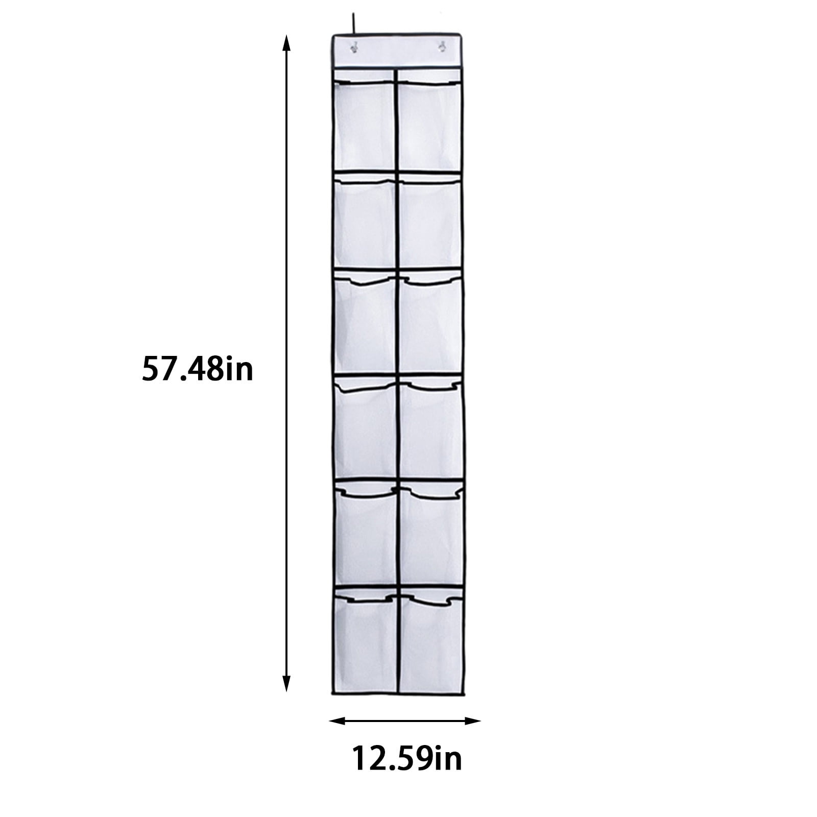 Over The Door Shoe Rack for Door with 12 Large Mesh Pockets Fitted