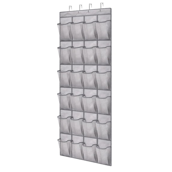 Over The Door Shoe Storage | Over The Door Shoe Organizer Hanging | Closet Shoe Storage Gray Fabric 64X24 in