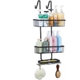 thumbnail image 1 of Over The Door Shower Caddy, Aluminum Bathroom Hanging Shower Caddy Organizer with 2 Basket & Hooks Rustproof for Shampoo, Conditioner & Soap, Black, 1 of 8