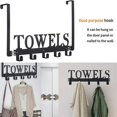 thumbnail image 1 of Over The Door Towel Rack Metal Bath Towel Holder Mountdog Door Hanging Towels Bathrobe Robe Towel Hooks for Bathrooms Black, 1 of 10