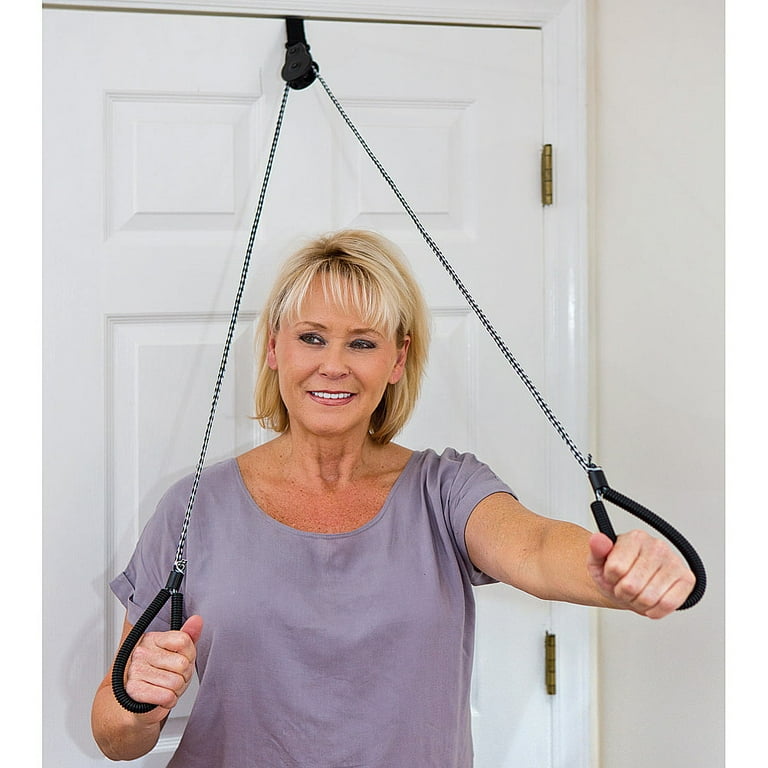 Over The Door Upper Body Resistance Pulley Exerciser System Easy To Anchor Walmart