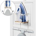thumbnail image 1 of Over The Door/Wall Mount Ironing Board Hanger, Laundry Room Iron and Ironing Board Storage Holder, White, 1 of 2