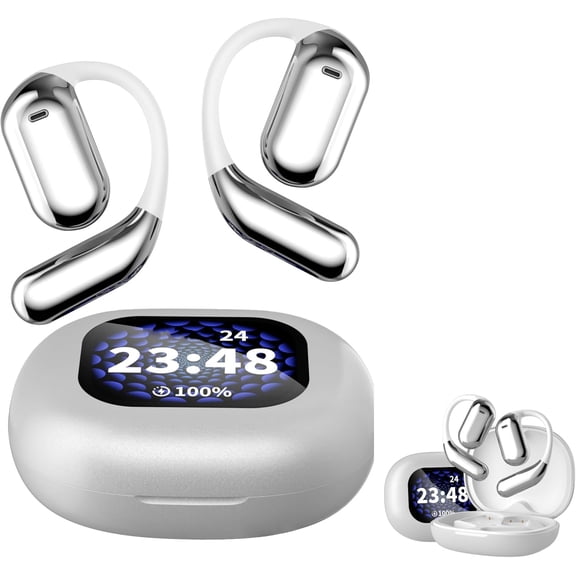 Over The Ear Earbuds XP2, True Wireless Open Ear Earbuds with Bluetooth 5.4, Wireless Earbuds, Touch Screen Display, IPX5 Waterproof Ear Earbuds