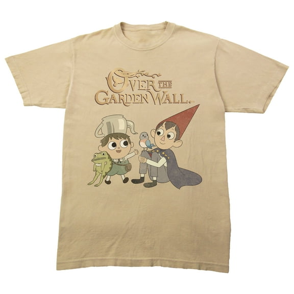 Over The Garden Wall Characters Sitting Adult Sand Crew Neck Short Sleeve T-shirt-3XL