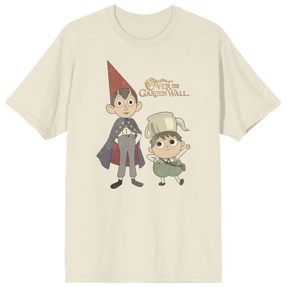 Over The Garden Wall Greg & Wirt Adult Sand Crew Neck Short Sleeve T-shirt-XL
