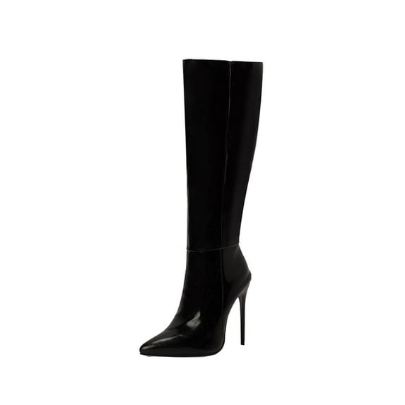 Over The Knee Boots Stiletto Pointy Toe Thigh High Fashion Dress Boots for Women, Sexy Fashion Winter High Heel Pointed Side Zipper Lady High Boots