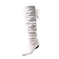 thumbnail image 1 of Over The Knee Boots for Women Slouchy Round Toe Low Flat Heel Lace Up Tall Booties 40, 1 of 4