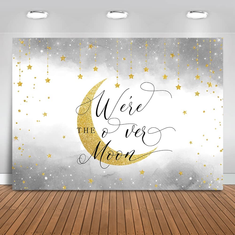 Over The Moon Baby Shower Backdrop Twinkle Twinkle Little Star