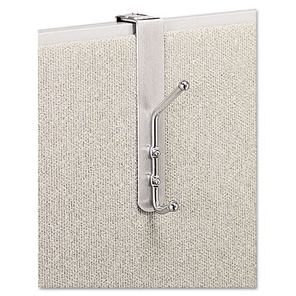 Over-The-Panel Double-Garment Hook, Satin Aluminum/Chrome Over-The-Panel Double-Garment Hook, Satin Aluminum/Chrome