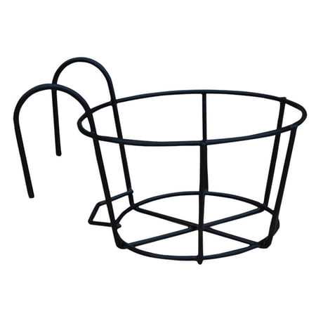 Over The Rail Flower Pot Stand Balcony Railing Hanging Basket Holder Round Planter Pot Rackfor Home Garden Decor