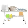 thumbnail image 1 of Over The Sink Dish Drainer Drying Rack, Adjustable Length Over Sink Dish Drying, 1 of 18