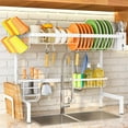 thumbnail image 1 of NestE-Over The Sink Dish Drying Rack - Adjustable Dish Rack for Kitchen Counter, Metal (White), 1 of 17