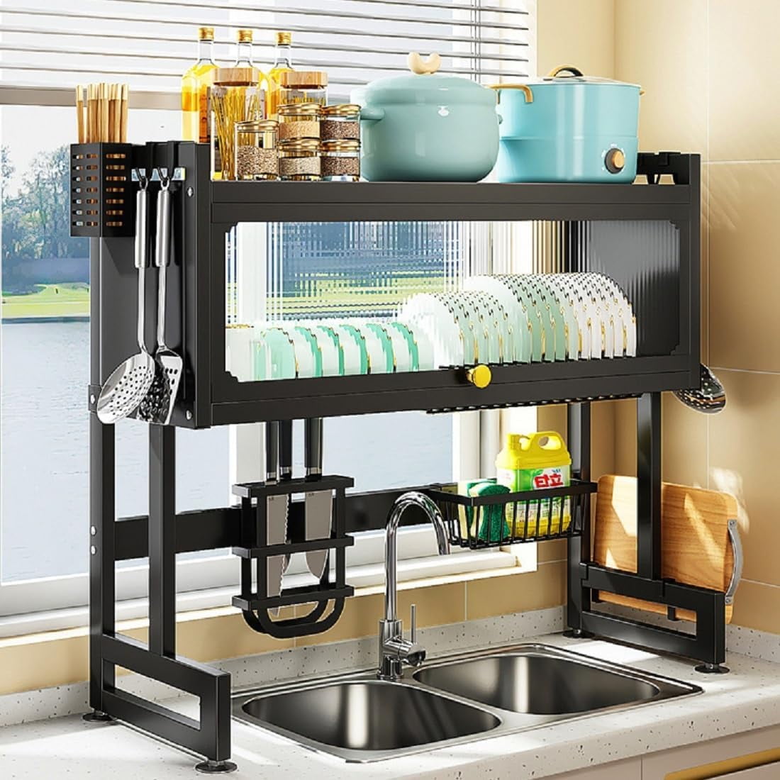 Over The Sink Dish Drying Rack, Dish Drainer Rack for Kitchen Counter ...