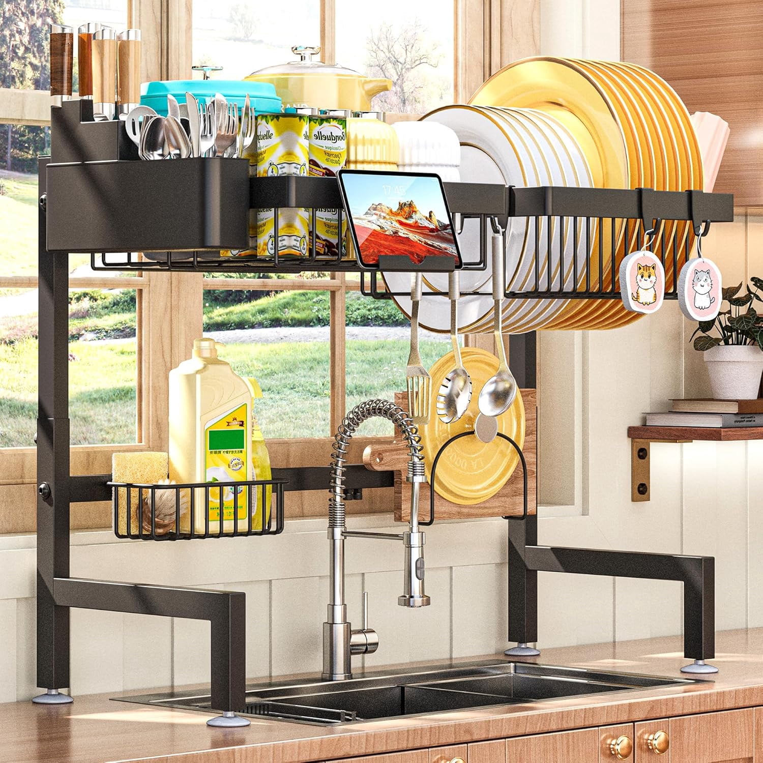 Over The Sink Dish Drying Rack (Expandable Height and Length) Snap-On ...