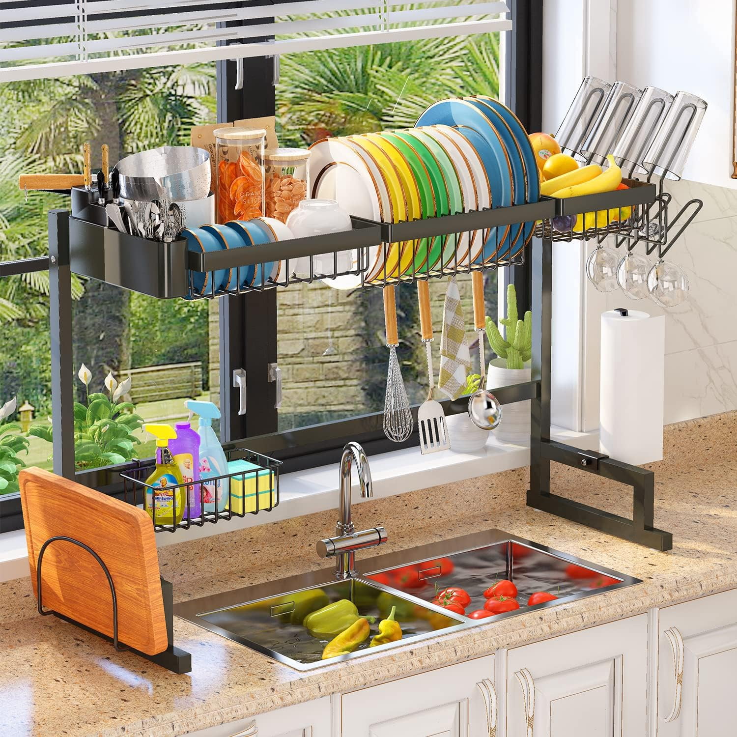 Over The Sink Dish Drying Rack (Expandable Height and Length) Snap-On ...