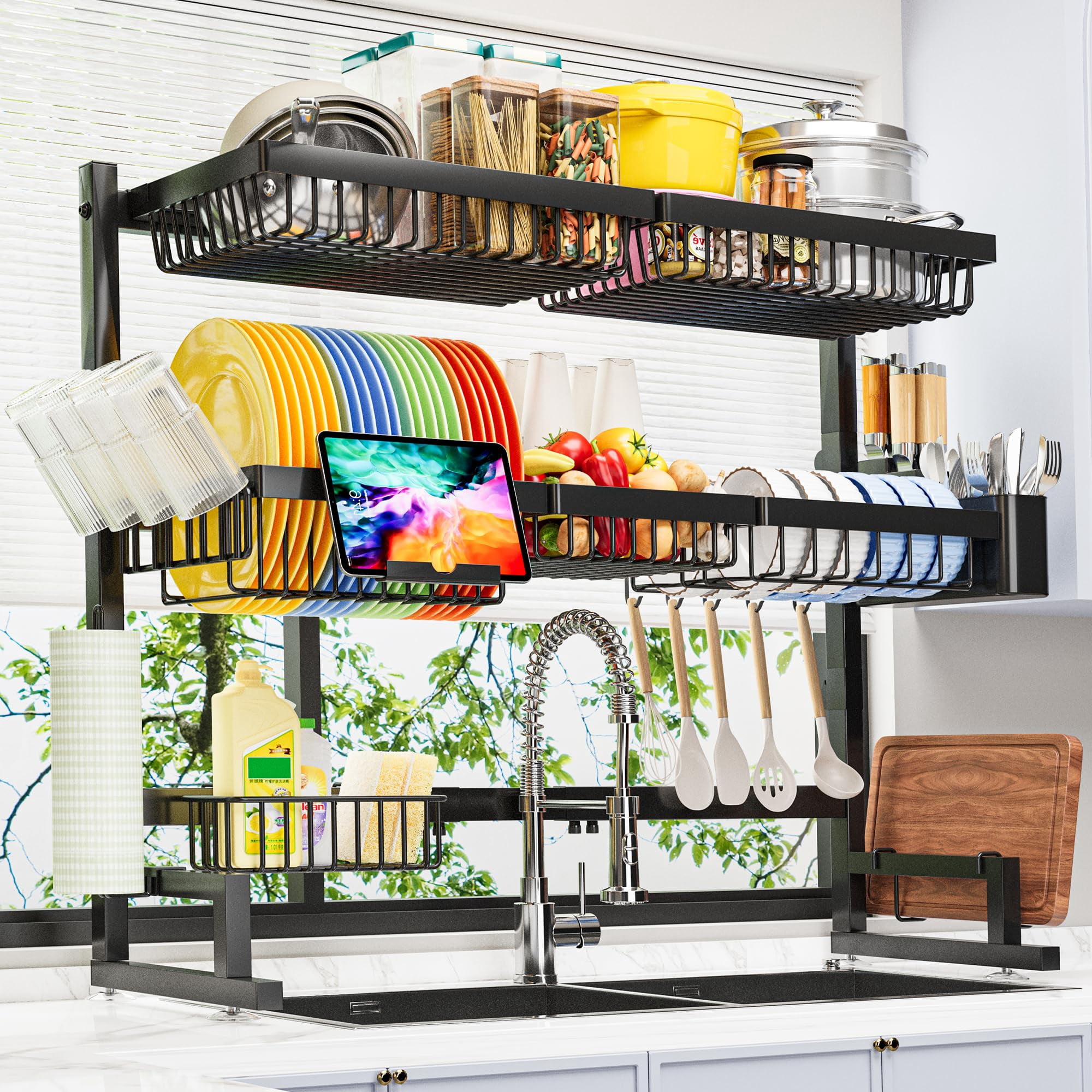 Dish Rack Designs Over The Sink Dish Drying Rack (Expandable Height and Length) Snap-On ...