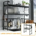thumbnail image 1 of Over The Sink Dish Drying Rack, Length (32.68*11.02*5.12') Large 2 Tier Stainless Steel Dish Dryer Rack for Kitchen Organizer Storage Space Saver Shelf Utensils Holder Drainer, 1 of 7