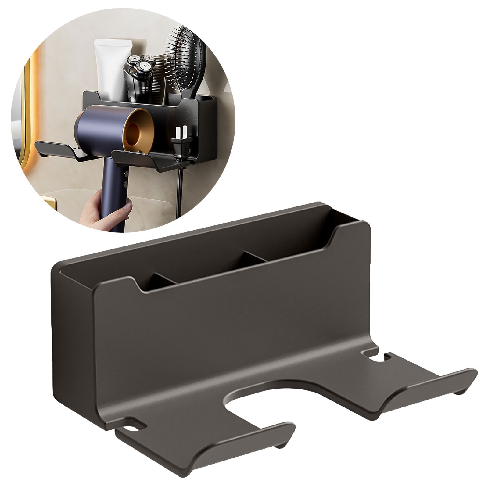 Over The Sink Dish Rack Wall Mounted Blow Dryer Rack For Bathroom No ...