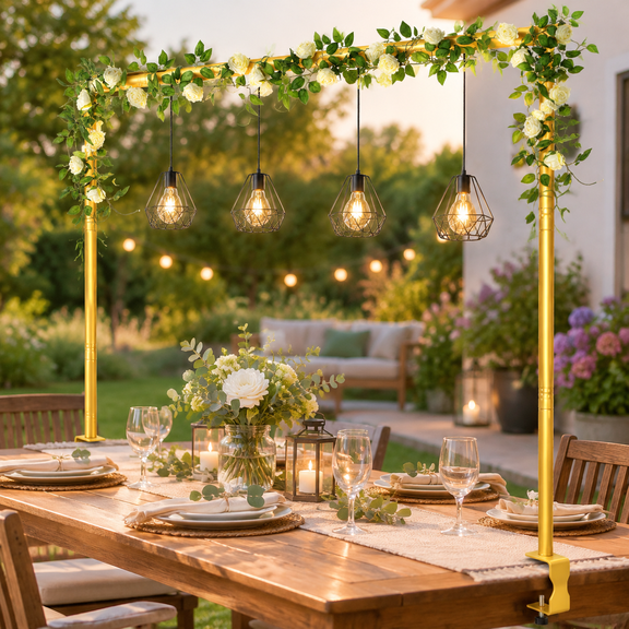 Over The Table Rod Stand With Clamps For Party Decoration