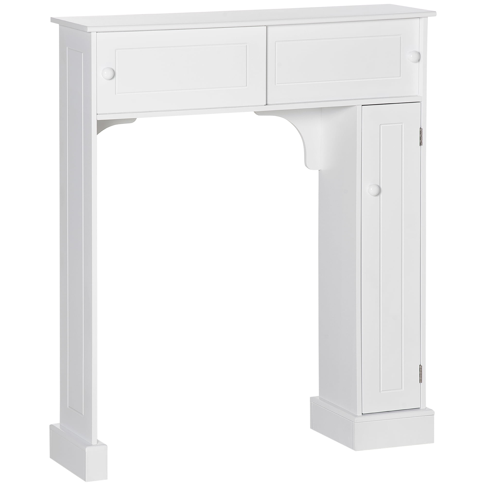 White MDF Over-the-Toilet Bathroom Cabinet with Adjustable Shelves