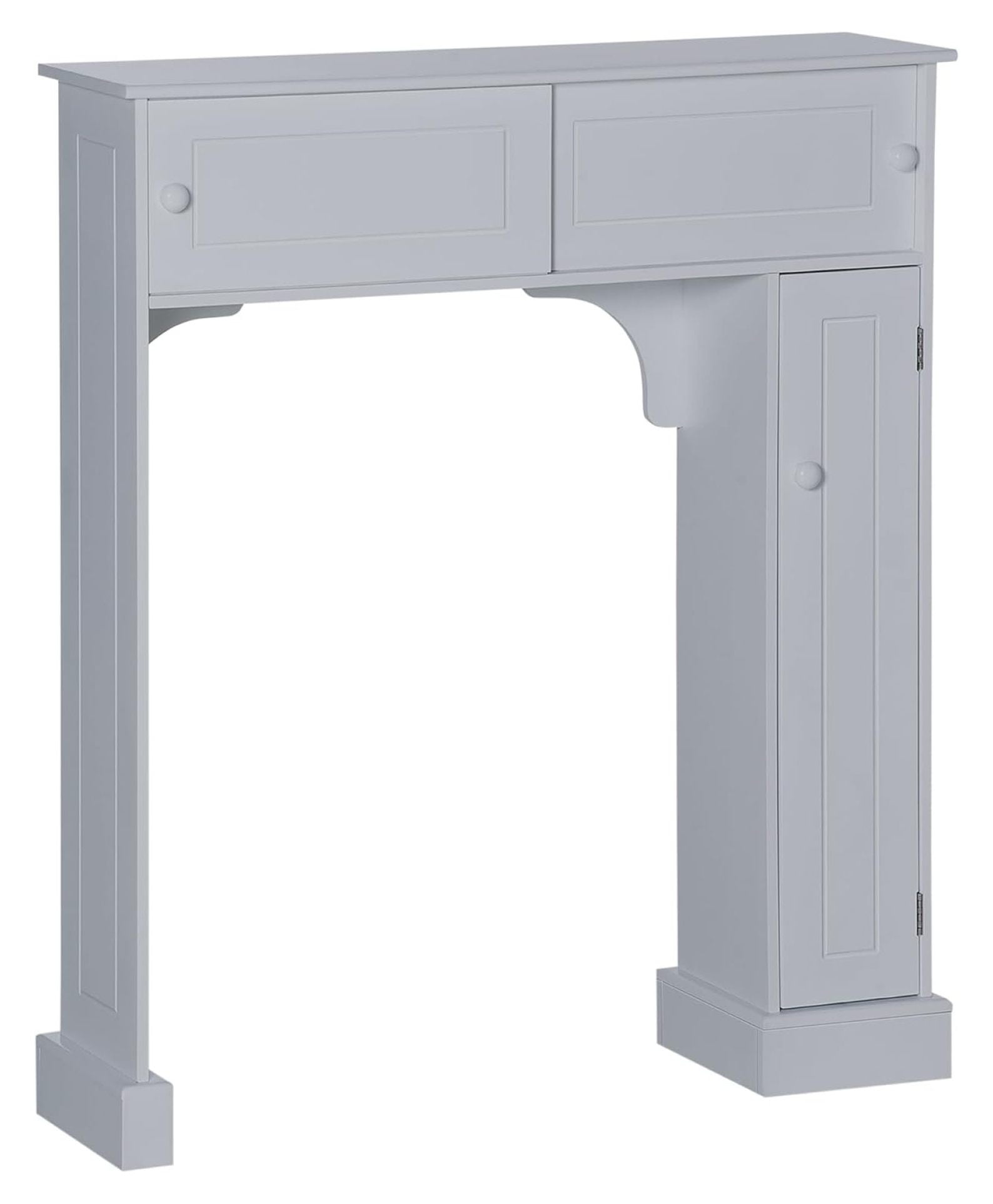 Gray Adjustable Over-the-Toilet Storage Cabinet with Cubes