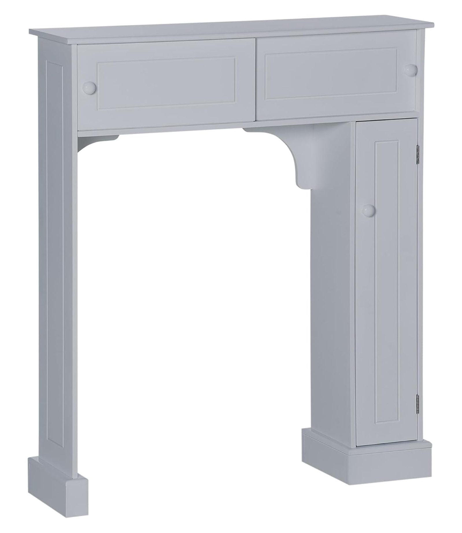 Gray Adjustable Over-the-Toilet Storage Cabinet with Cubes